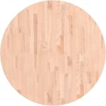 Dessus de table 90x4 cm rond bois massif de htre vidaxl