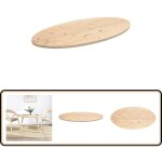 Dessus de table 90x45x2, 5 cm bois de pin massif ovale - dessus de table - plateau de table - bois de ...