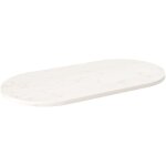 Dessus de table blanc 100x50x2, 5 cm bois de pin massif ovale