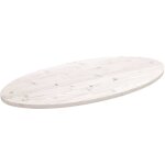 Dessus de table blanc 100x50x2, 5 cm bois de pin massif ovale vidaxl