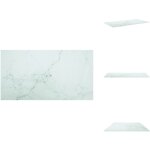 Dessus de table blanc 120x65 cm 8 mm verre trempé design marbre - dessus de table - dessus de table de ... Dessus de table blanc 120x65 cm 8 mm verre trempé design marbre - dessus de table - dessus de table de ...