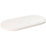 Dessus de table blanc 60x30x2, 5 cm bois de pin massif ovale