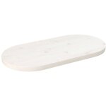 Dessus de table blanc 60x30x2, 5 cm bois de pin massif ovale vidaxl