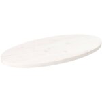 Dessus de table blanc 70x35x2, 5 cm bois de pin massif ovale Dessus de table blanc 70x35x2, 5 cm bois de pin massif ovale