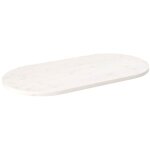 Dessus de table blanc 90x45x2, 5 cm bois de pin massif ovale