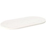 Dessus de table blanc 90x45x2, 5 cm bois de pin massif ovale vidaxl