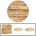 Dessus de table bois de manguier solide rond 15 - 16 mm 80 cm - dessus de table - table ronde - bois ...