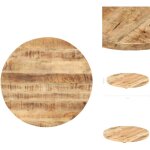 Dessus de table bois de manguier solide rond 25 - 27 mm 40 cm - dessus de table - table ronde - bois ...