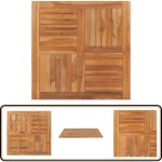 Dessus de table bois de teck solide carré 90x90x2, 5 cm - dessus de table - plateau de table - bois de ... Dessus de table bois de teck solide carré 90x90x2, 5 cm - dessus de table - plateau de table - bois de ...