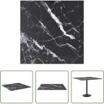 Dessus de table en marbre - dessus de table noir 50x50 cm 6 mm verre tremp� design marbre