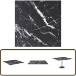 Dessus de table noir 70x70 cm 6 mm verre tremp� design marbre - plateau de table - dessus de table - ...