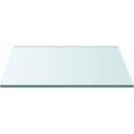 Dessus de table?plateau de table?dessus de bureau transparent 40x40 cm verre tremp� cfw87384