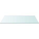 Dessus de table?plateau de table?dessus de bureau transparent 50x100 cm verre tremp� cfw13365