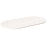 Dessus de table - plateau de table de remplacement blanc 110x55x2, 5 cm bois de pin massif ovale 885220 ...