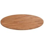 Dessus de table - plateau de table de remplacement rond marron clair �60x1, 5 cm bois ch�ne trait� 479101 ...
