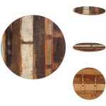 Dessus de table rond 70 cm 15 - 16 mm bois de rcupration - dessus de table - bois recycl - plateau ...