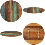 Dessus de table rond 80 cm 15 - 16 mm bois de rcupration - dessus de table - bois massif - table ronde ...