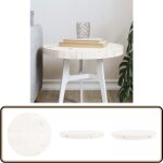 Dessus de table rond blanc 40x3 cm bois de pin massif - dessus de table - plateau de table - bois de ...