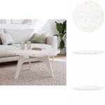 Dessus de table rond blanc 90x3 cm bois de pin massif - dessus de table - plateau de table - bois de ...
