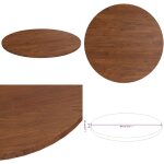 Dessus de table rond marron fonc� �80x1, 5cm ch�ne massif trait� - dessus de table - plateau de table ...