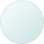 Dessus de table ronde en verre tremp� 800 mm, transparent, 243629