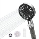 Detbom - douchette  main 6 jets au choix pommeau de douche chrom avec bouton stop douchette avec anti ...