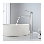 Detbom - mitigeur de lavabo haut robinet salle de bain pour lavabo et vasque robinet lavabo en acier ...