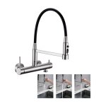 Detbom mitigeur mural de cuisine robinet cuisine avec douchette 3 jets mitigeur d'vier avec tuyaux extractibl ...
