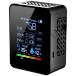 D�tecteur de dioxyde de carbone 5 en 1 d�tecteur de qualit� d'air int�rieur co2 compteur num�rique tvoc ...