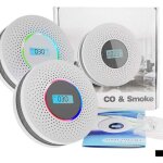 D�tecteur de fum�e et de monoxyde de carbone autonome, avec l'�cran lcd et bouton de test, surveillance ...