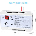 D�tecteur de gaz propane 12 v pour camping - cars - alarme 85 db - affichage num�rique - compact et l�ger ...