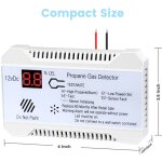 Dtecteur de gaz propane 12v pour camping - car - alarme 85db - affichage numrique - compact & lger ...