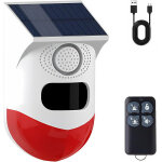 D�tecteur de mouvement ext�rieur solaire et wi - fi, d�tecteur de pr�sence infrarouge sans fil, son de ...