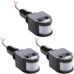 Dtecteur de mouvement infrarouge automatique 3 pcs noir dtecteurs de mouvement capteur de mouvement ...