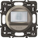 Dtecteur mural sans neutre drogation 100w led cliane - enjoliveur titanium et support - legrand