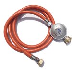 Détendeur de gaz, tuyau de gaz 1, 50 m, adapté aux bouteilles de propane / butane standards Détendeur de gaz, tuyau de gaz 1, 50 m, adapté aux bouteilles de propane / butane standards