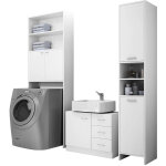 Deuba - set de meubles de salle de bain blanc meuble sous lavabo colonne de salle de bain meuble pour ...
