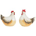 Deux d�coration de jardin coq & poule en c�ramique