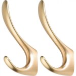 Deux ensembles de crochets muraux dor�s pour suspendre manteaux, jupes, chapeaux, sacs, sacs � main, ...