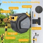 D�vidoir automatique � fixation murale, enrouleur tuyau arrosage mural, auto reel 20 + 2m, avec lance ...