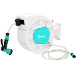 Dvidoir mural enrouleur automatique pivotant 180 tuyau 25 + 2 m avec lance arrosage 7 modes support ...