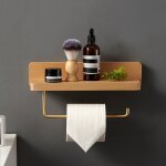 Devidoir porte papier toilette double installation bois massif htre drouleur support papier wc mural ...