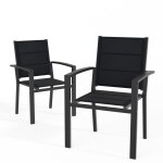 Lot de 2 chaises de balcon en aluminium, chaises de balcon, empilables, réglables, pliables, capacité ... Lot de 2 chaises de balcon en aluminium, chaises de balcon, empilables, réglables, pliables, capacité ...