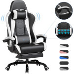 Devoko chaise gaming ergonomique avec massage lombaire, si�ge gamer inclinable 135�, repose - pieds, ...