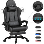 Devoko chaise gaming ergonomique avec massage lombaire, si�ge gamer inclinable 135�, repose - pieds, ...