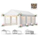 Devoko chapiteau de r�ception 3x6m - barnum �l�gant et ultra - stable, blanc