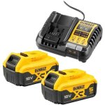 Dewalt - 2 batteries 18v dcb184 5ah li - ion + chargeur dcb1104 Dewalt - 2 batteries 18v dcb184 5ah li - ion + chargeur dcb1104