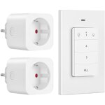 Dewenwils 2 prises t�l�command�es on / off + t�l�commande murale 16a 3680w max
