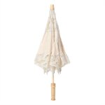 Fait  la main en dentelle fleur broderie parasol mariage marie photographie parapluie beige l - dewin ...
