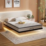 Dewinner - lit avec led 180 x 200cm, hauteur du m�tal cadre de lit 20cm, lit adulte led, cadre de lit ...